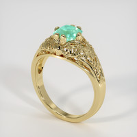 0.82 Ct. Emerald Ring, 18K Yellow Gold 2