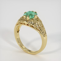 1.08 Ct. Emerald Ring, 18K Yellow Gold 2