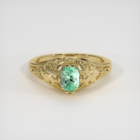 0.61 Ct. Emerald Ring, 18K Yellow Gold 1