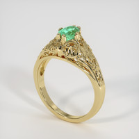 0.61 Ct. Emerald Ring, 18K Yellow Gold 2