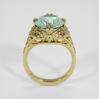 3.93 Ct. Bluish Green Sapphire Ring, 18K Yellow Gold 3
