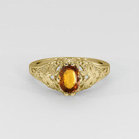1.47 Ct. Yellowish Brown Sapphire Ring, 18K Yellow Gold 1