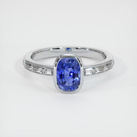 1.36 Ct. Blue Sapphire Ring, Platinum 950 1