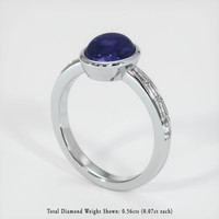2.91 Ct. Blue Sapphire Ring, Platinum 950 2