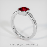 1.31 Ct. Ruby Ring, Platinum 950 2