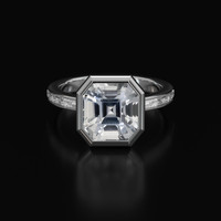 6.06 Ct. White Sapphire Ring, Platinum 950 1