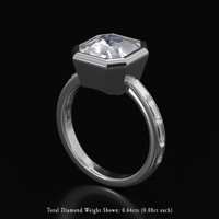 6.06 Ct. White Sapphire Ring, Platinum 950 2