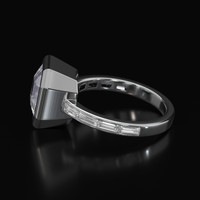 6.06 Ct. White Sapphire Ring, Platinum 950 4