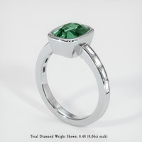 2.67 Ct. Bluish Green Sapphire Ring, Platinum 950 2