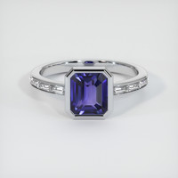 3.06 Ct. Bluish Purple Sapphire Ring, Platinum 950 1