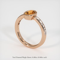 1.09 Ct. Orangish Brown Sapphire Ring, 14K Rose Gold 2