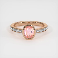 1.09 Ct. Padparadscha Sapphire Ring, 18K Rose Gold 1