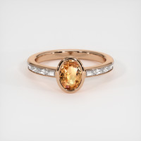 1.09 Ct. Orangish Brown Sapphire Ring, 18K Rose Gold 1