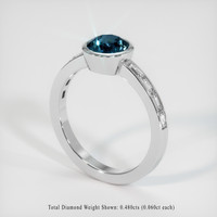 1.56 Ct. Greenish Blue Sapphire Ring, 10K White Gold 2