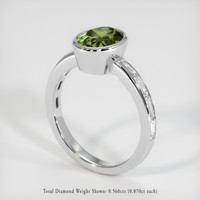 1.66 Ct. Green Tourmaline Ring, 10K White Gold 2