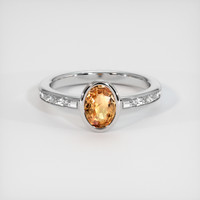 1.09 Ct. Orangish Brown Sapphire Ring, 10K White Gold 1