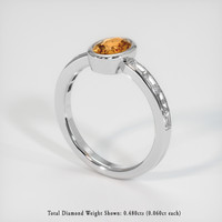 1.09 Ct. Orangish Brown Sapphire Ring, 10K White Gold 2
