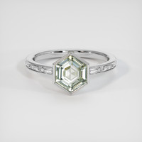 2.77 Ct. Green Sapphire Ring, 10K White Gold 1