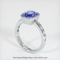 3.00 Ct. Color Change Sapphire Ring, 14K White Gold 2