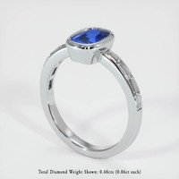 1.36 Ct. Blue Sapphire Ring, 14K White Gold 2