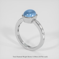 5.80 Ct. Blue Sapphire Ring, 14K White Gold 2
