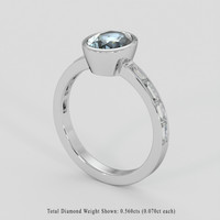 2.39 Ct. Greenish Blue Sapphire Ring, 14K White Gold 2