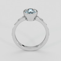 2.39 Ct. Greenish Blue Sapphire Ring, 14K White Gold 3