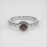 1.10 Ct. Brown Sapphire Ring, 14K White Gold 1