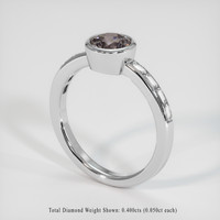 1.10 Ct. Brown Sapphire Ring, 14K White Gold 2