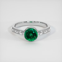 1.20 Ct. Emerald Ring, 18K White Gold 1