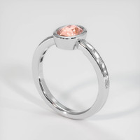 1.09 Ct. Padparadscha Sapphire Ring, 18K White Gold 2