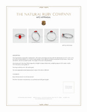 Ruby Ring 1.08 Ct., 18K White Gold Appraisal