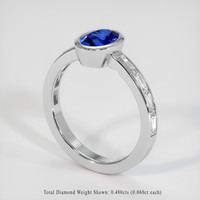 1.08 Ct. Blue Sapphire Ring, 18K White Gold 2