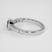 0.70 Ct. Blue Sapphire Ring, 18K White Gold 4