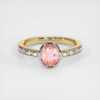 1.09 Ct. Padparadscha Sapphire Ring, 14K White & Yellow 1