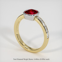1.31 Ct. Ruby Ring, 14K White & Yellow 2
