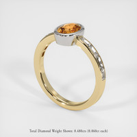 1.09 Ct. Orangish Brown Sapphire Ring, 14K White & Yellow 2