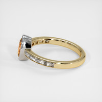 1.09 Ct. Orangish Brown Sapphire Ring, 14K White & Yellow 4