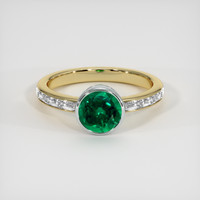 1.20 Ct. Emerald Ring, 18K White & Yellow 1