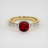 1.31 Ct. Ruby Ring, 18K White & Yellow 1