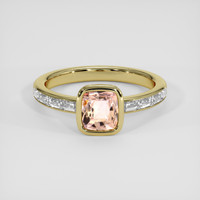 0.76 Ct. Peach Sapphire Ring, 14K Yellow Gold 1