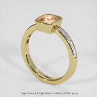 0.76 Ct. Peach Sapphire Ring, 14K Yellow Gold 2