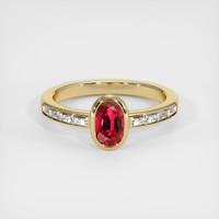 0.85 Ct. Ruby Ring, 14K Yellow Gold 1