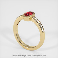 0.85 Ct. Ruby Ring, 14K Yellow Gold 2