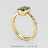1.54 Ct. Bluish Green Sapphire Ring, 14K Yellow Gold 2
