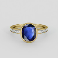 2.34 Ct. Blue Sapphire Ring, 14K Yellow Gold 1
