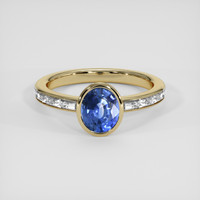 1.48 Ct. Blue Sapphire Ring, 14K Yellow Gold 1