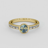 0.83 Ct. Bi Color Sapphire Ring, 14K Yellow Gold 1