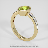 1.58 Ct. Yellowish Green Sapphire Ring, 14K Yellow Gold 2