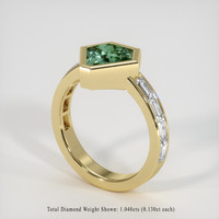 1.80 Ct. Green Sapphire Ring, 14K Yellow Gold 2